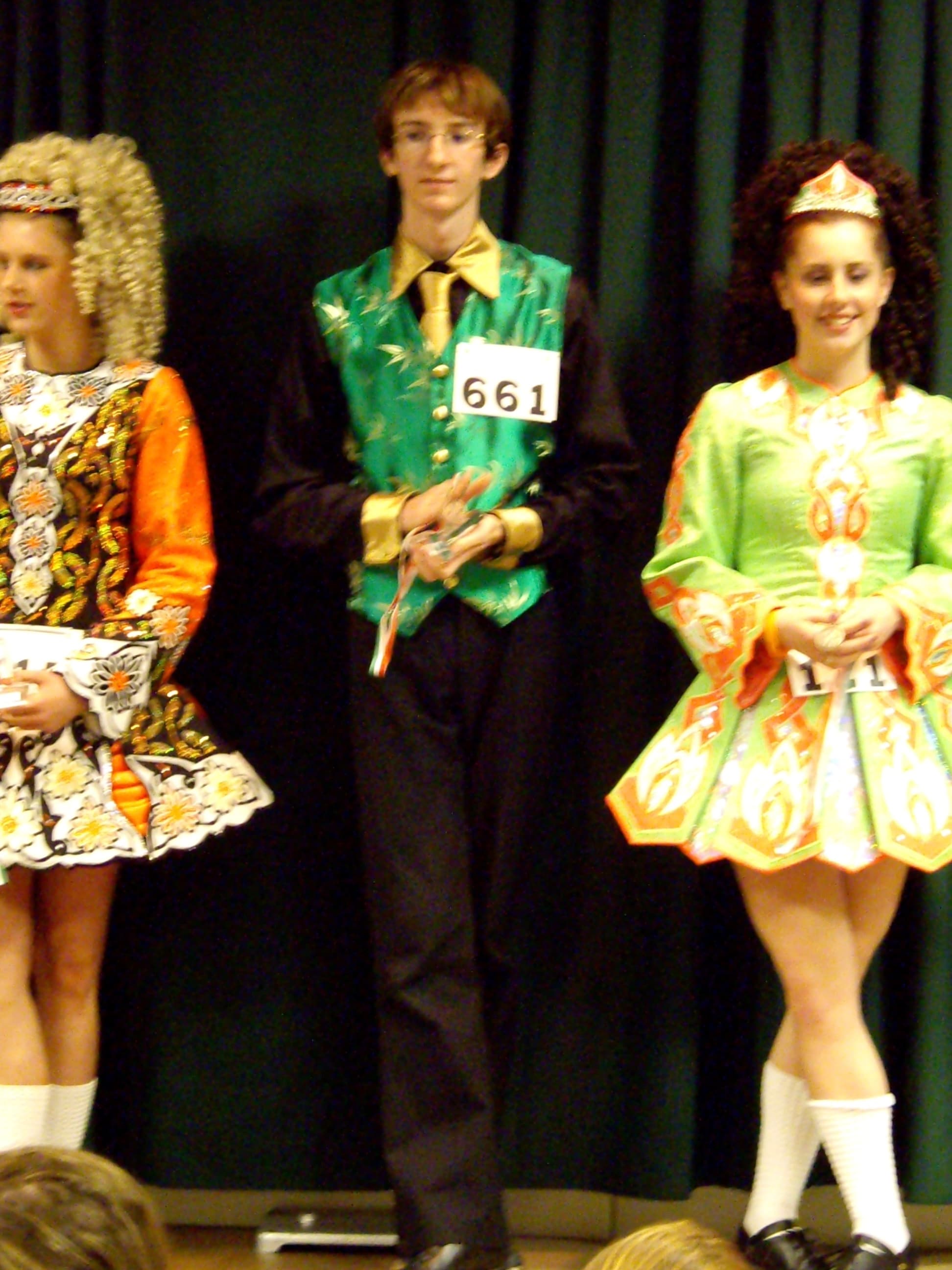 Photo of Brandon at awards from a feis in the early 2000s.